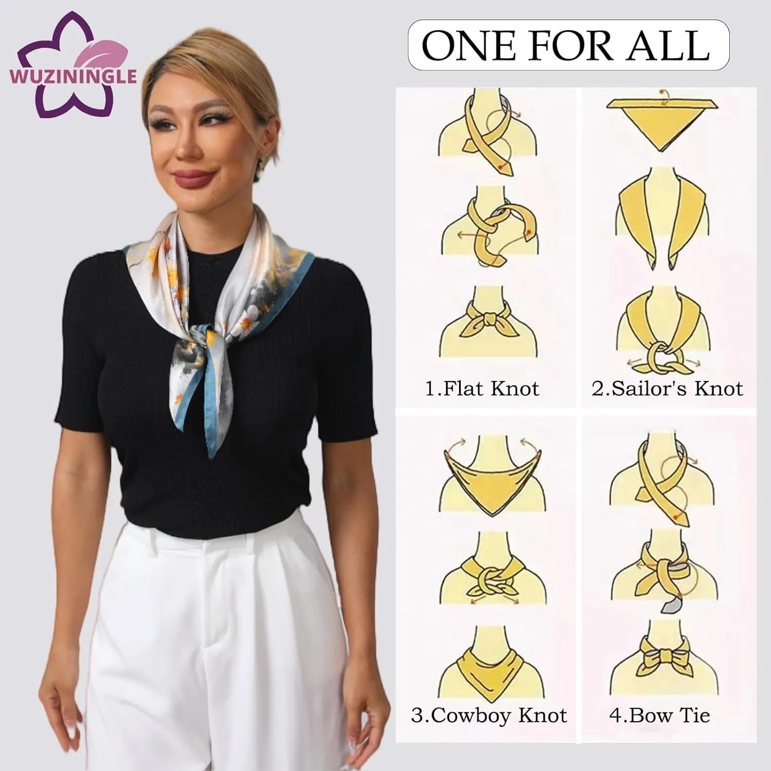 100% Mulberry Silk Square Scarf 27''x27'' Neck Scarf Hair Scarf Headscarf Bandanas for Women