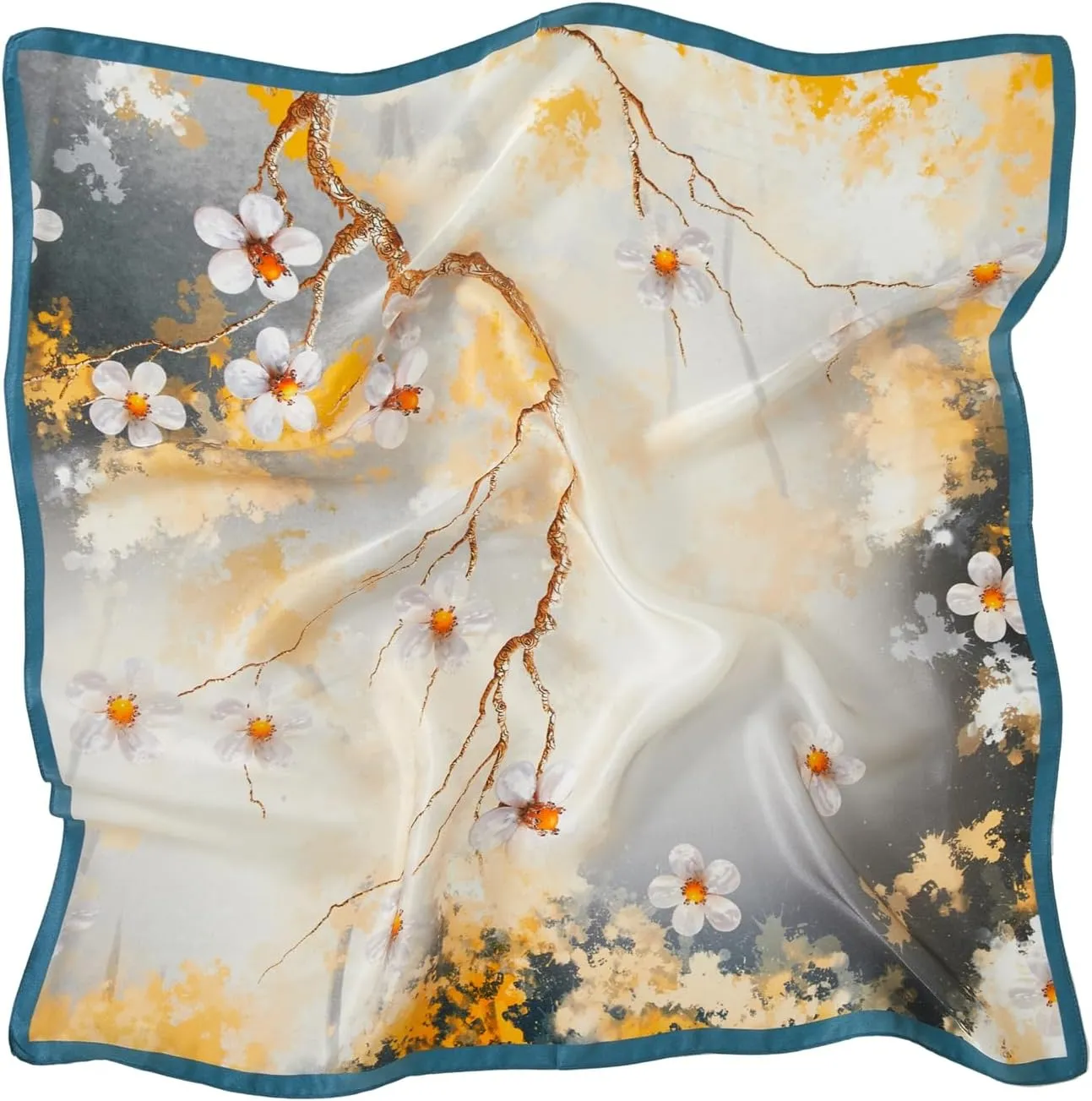 100% Mulberry Silk Square Scarf 27''x27'' Neck Scarf Hair Scarf Headscarf Bandanas for Women