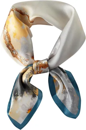 100% Mulberry Silk Square Scarf 27''x27'' Neck Scarf Hair Scarf Headscarf Bandanas for Women
