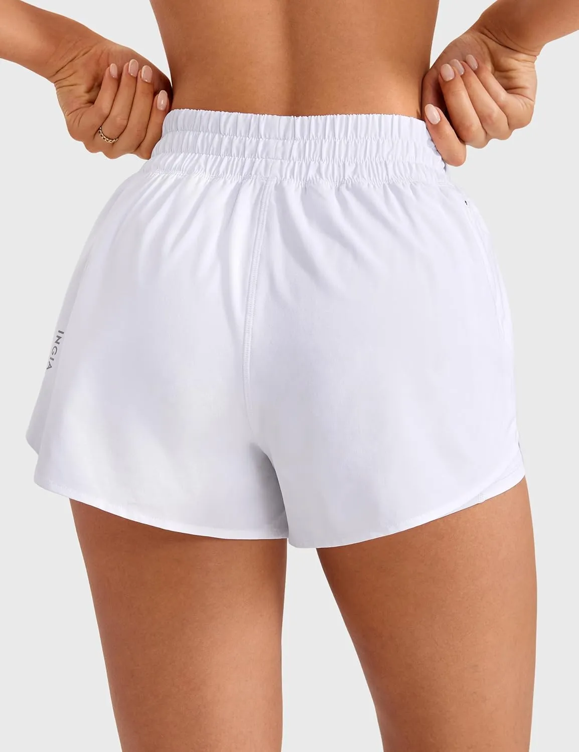 2 in 1 High Waisted Running Shorts for Women 3" Quick Dry for Sport Athletic Workout with Zipper Pocket