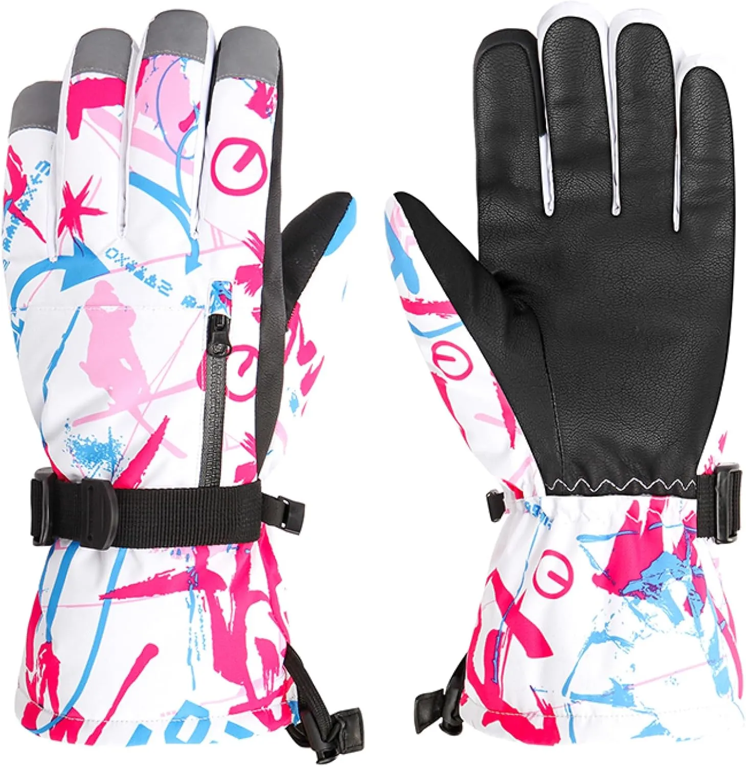 Azarxis Kids Snow Ski Gloves, Children Winter Waterproof Windproof Warm Touchscreen Snowboard Gloves for Boys & Girls