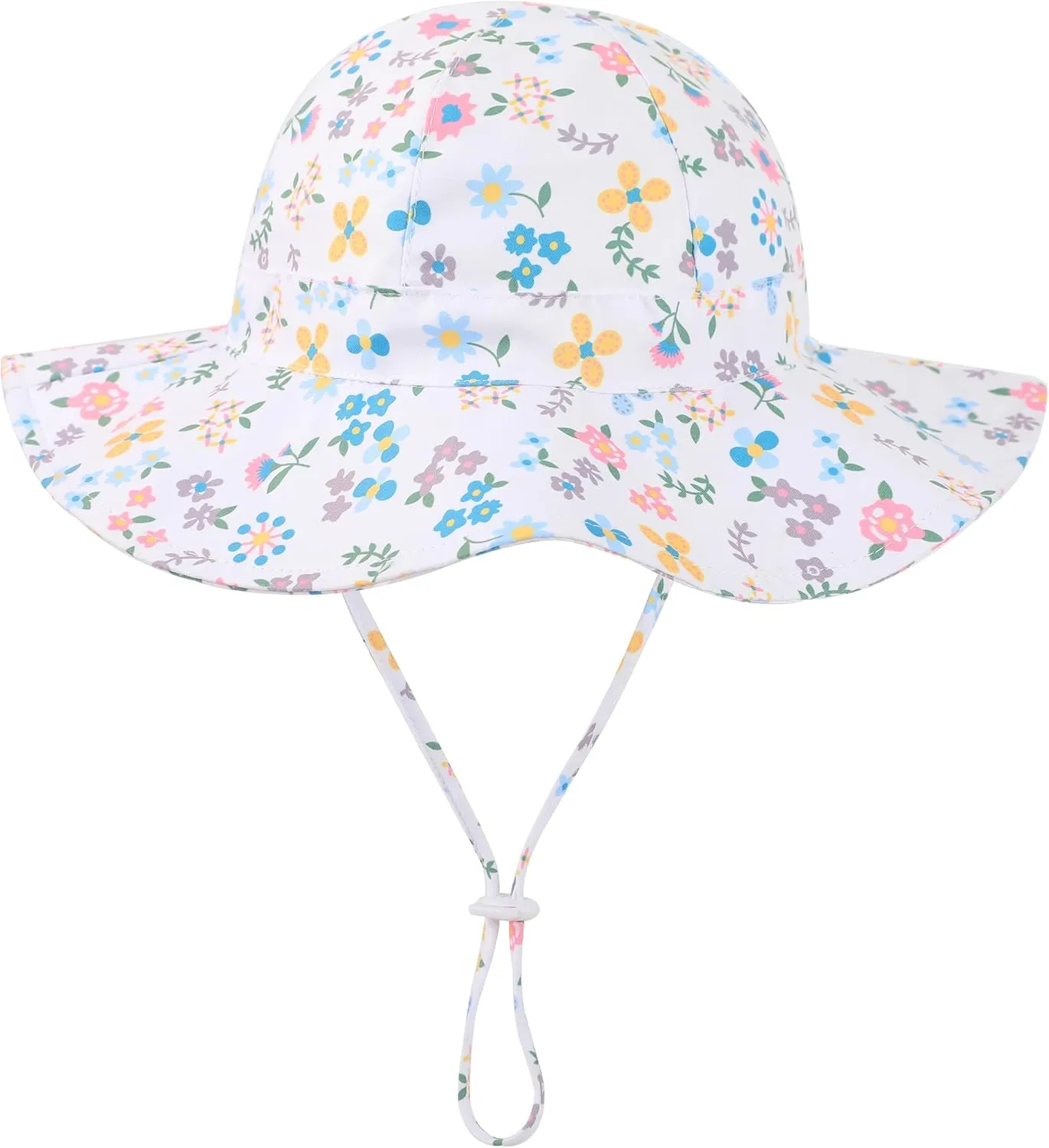 Baby Girl Sun Hat Summer Beach Hats with UPF 50  Toddler Infant with Wide Brim Strap Outdoor Bucket Hat