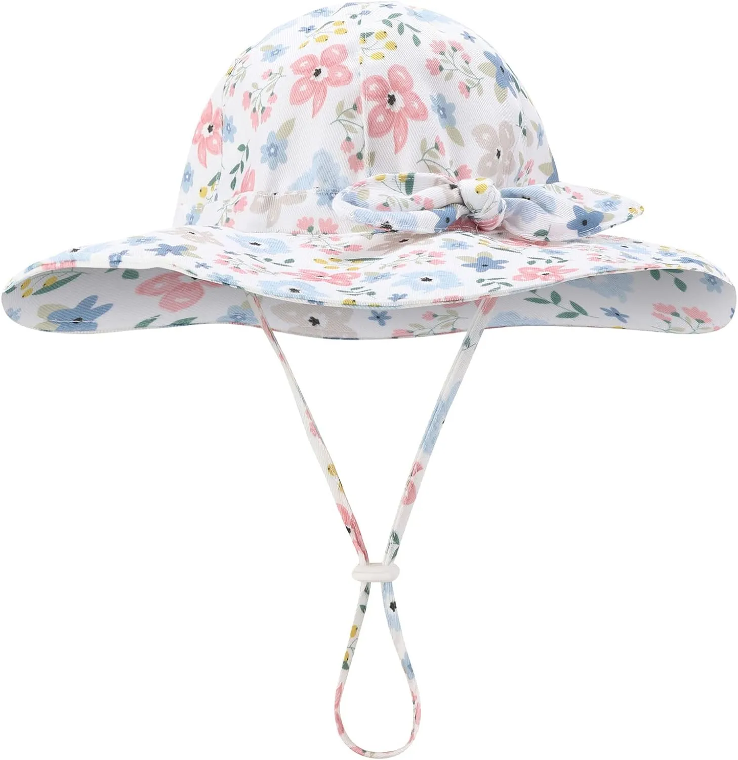 Baby Girl Sun Hat Summer Beach Hats with UPF 50  Toddler Infant with Wide Brim Strap Outdoor Bucket Hat