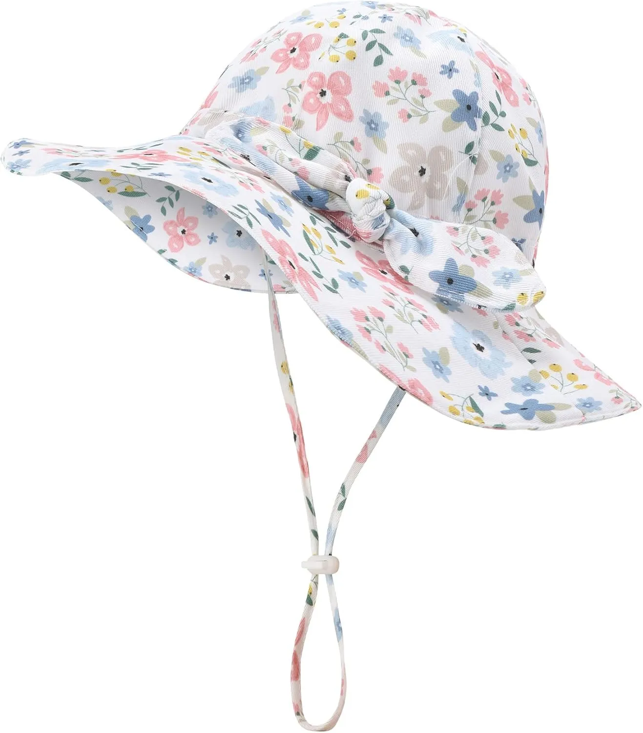 Baby Girl Sun Hat Summer Beach Hats with UPF 50  Toddler Infant with Wide Brim Strap Outdoor Bucket Hat