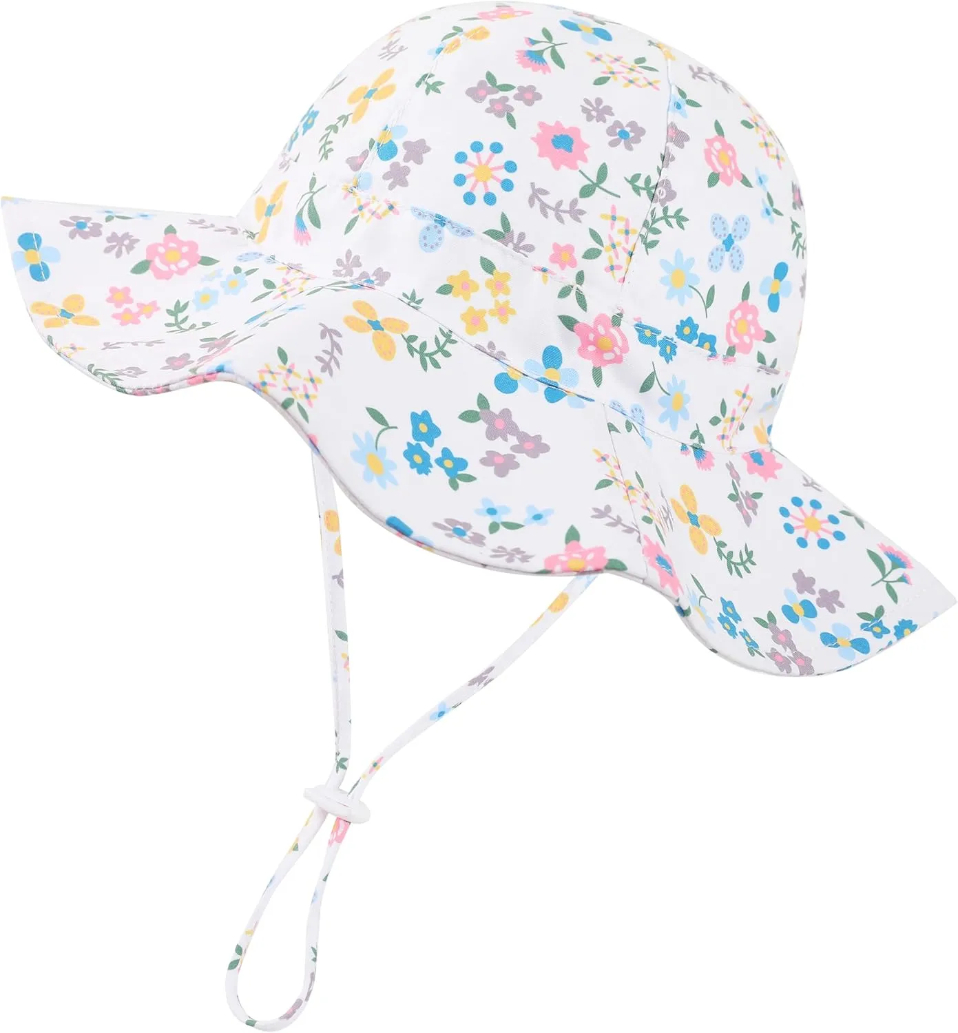 Baby Girl Sun Hat Summer Beach Hats with UPF 50  Toddler Infant with Wide Brim Strap Outdoor Bucket Hat