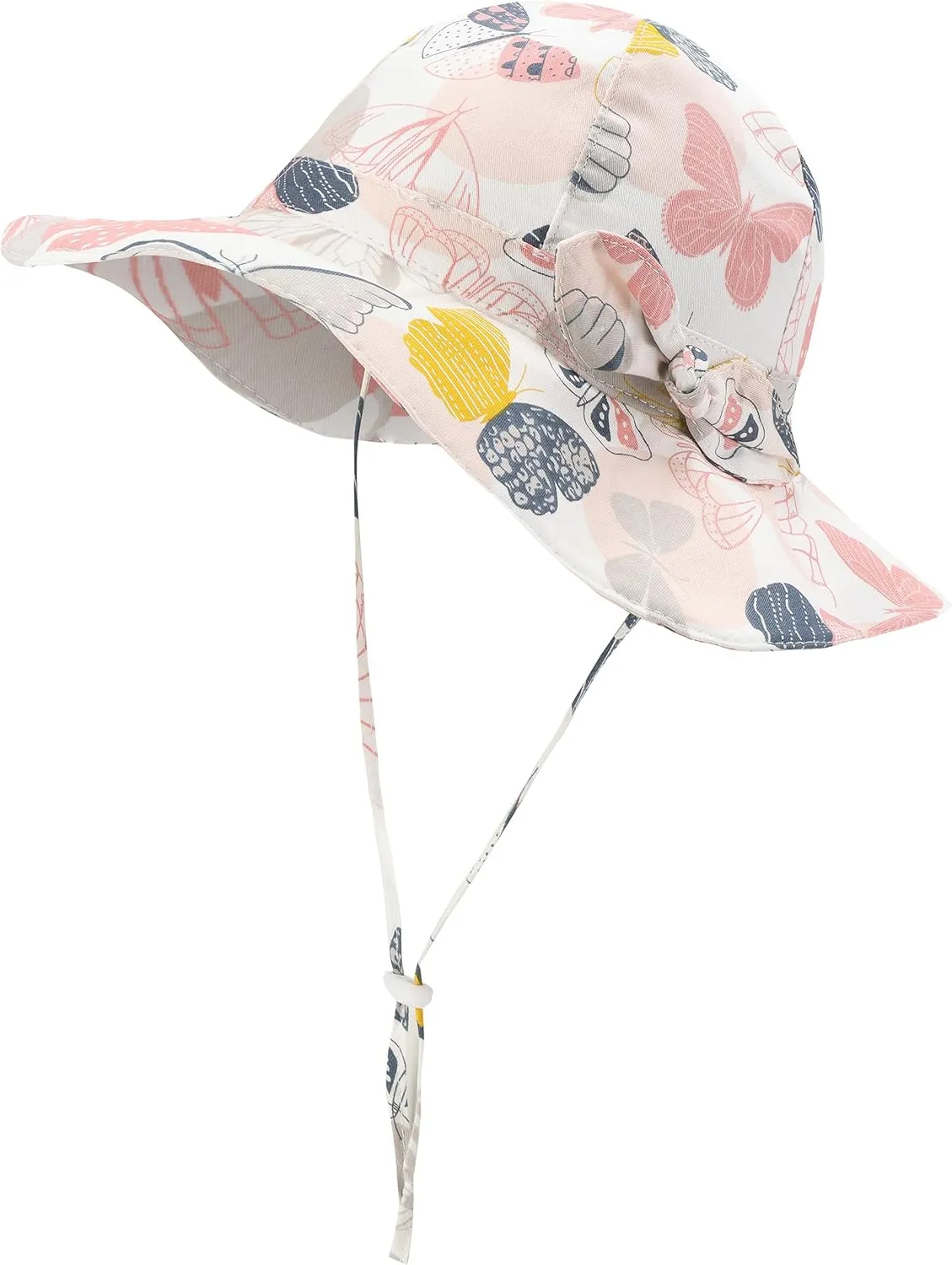 Baby Girl Sun Hat Summer Beach Hats with UPF 50  Toddler Infant with Wide Brim Strap Outdoor Bucket Hat