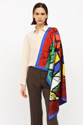 Blue Coup De Foet Silk Scarf