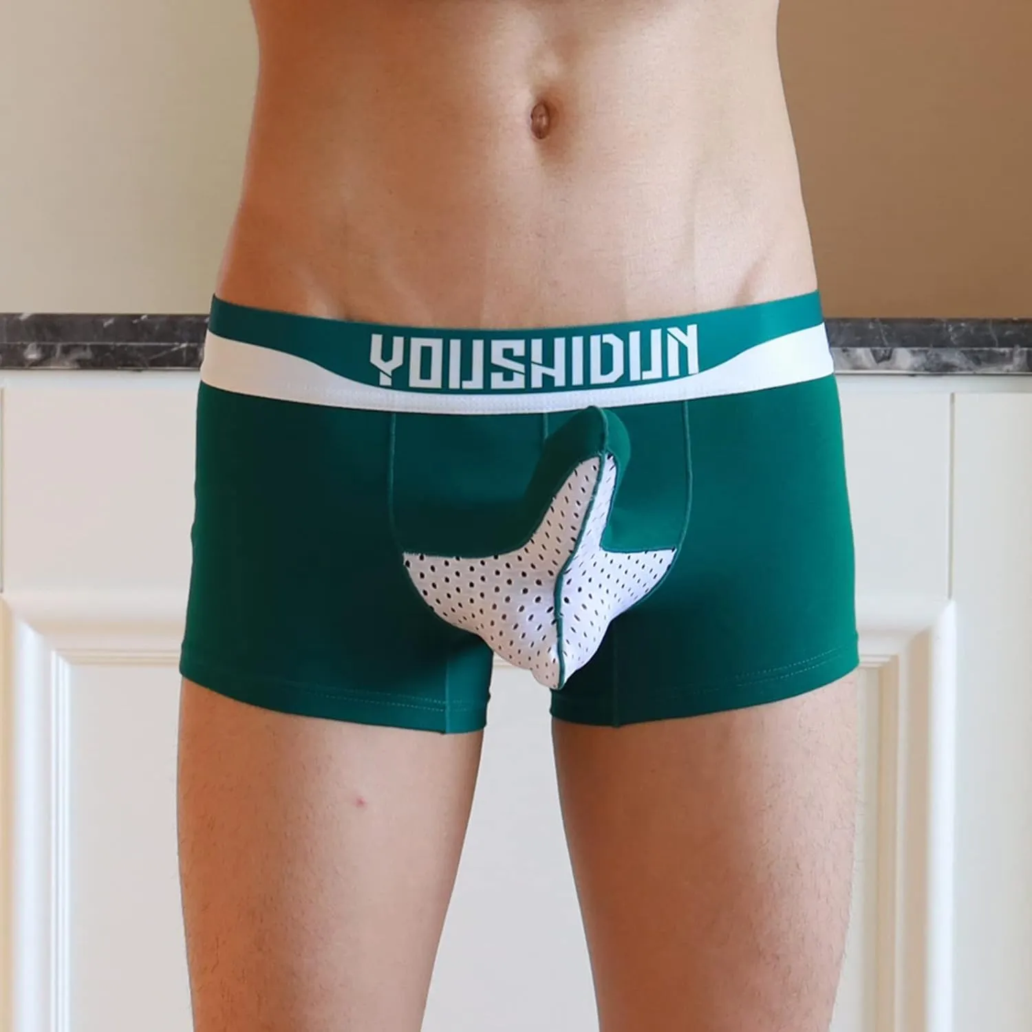 Boxers for Men Male Casual Solid Mesh Elephant Trunk Breathable Underwear Pant Knickers Comfortable Boxer