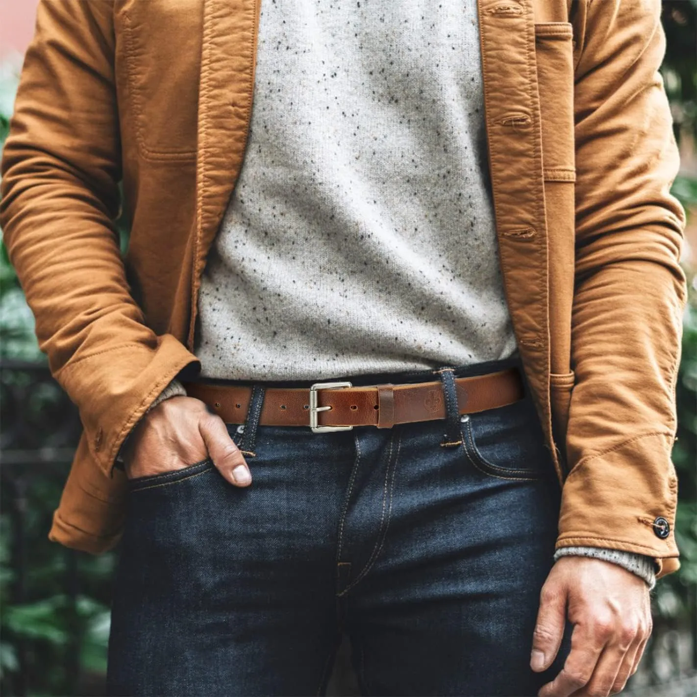CHAOREN Full Grain Leather Belts for Men - Mens Belt for Jeans - Timeless Elegance for Casual Dress