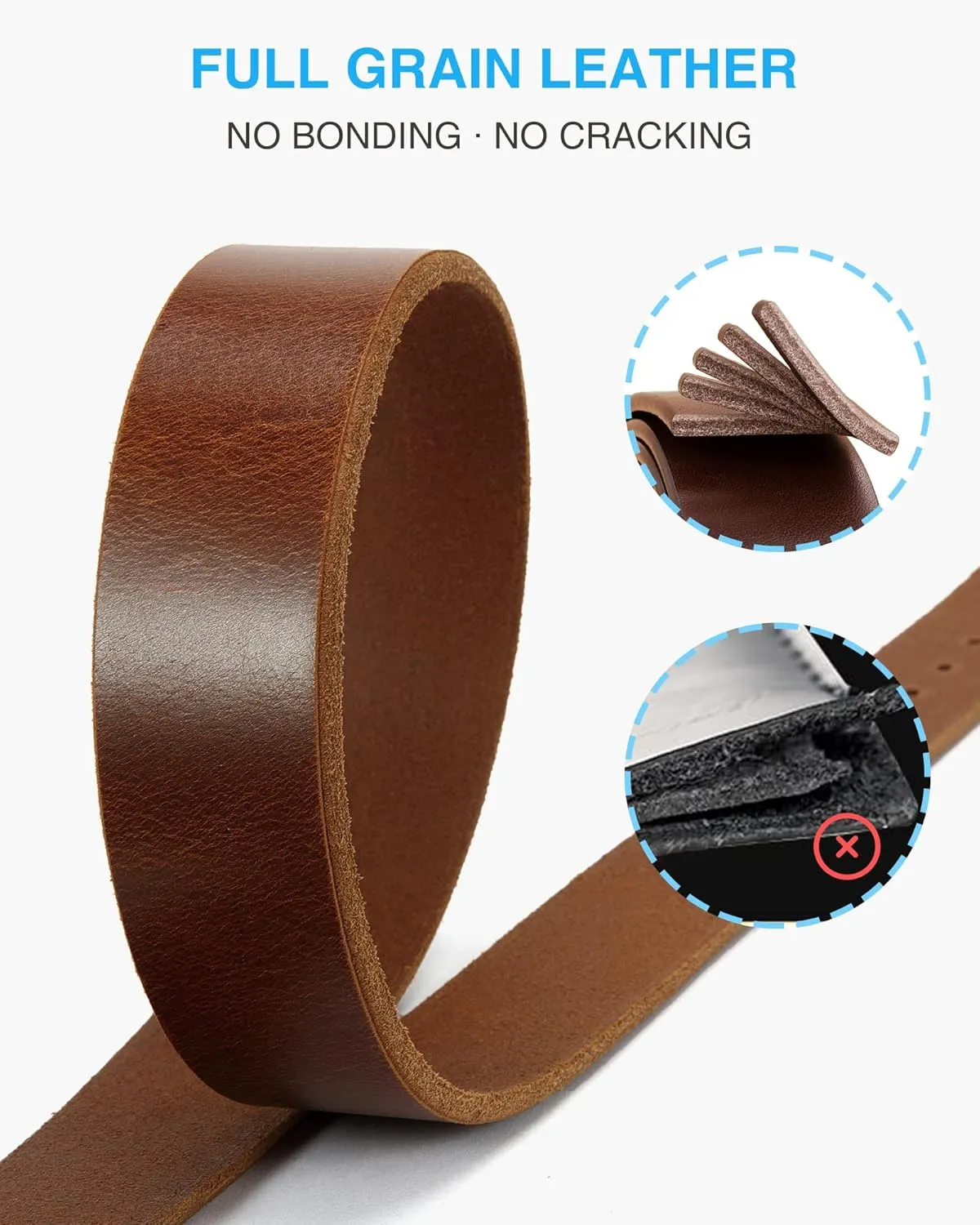 CHAOREN Full Grain Leather Belts for Men - Mens Belt for Jeans - Timeless Elegance for Casual Dress