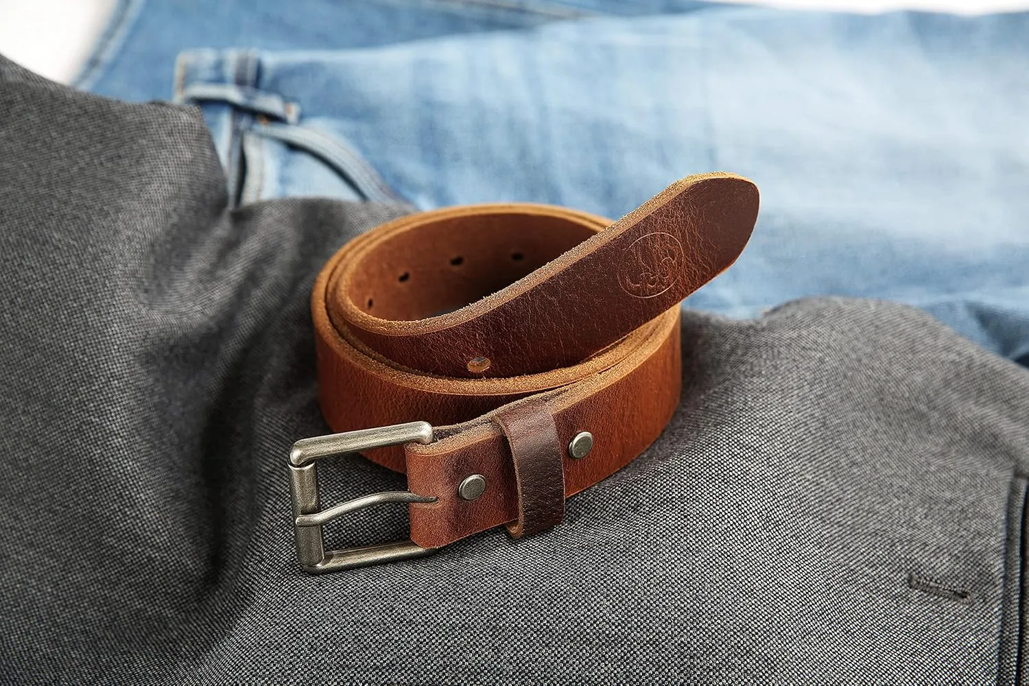 CHAOREN Full Grain Leather Belts for Men - Mens Belt for Jeans - Timeless Elegance for Casual Dress