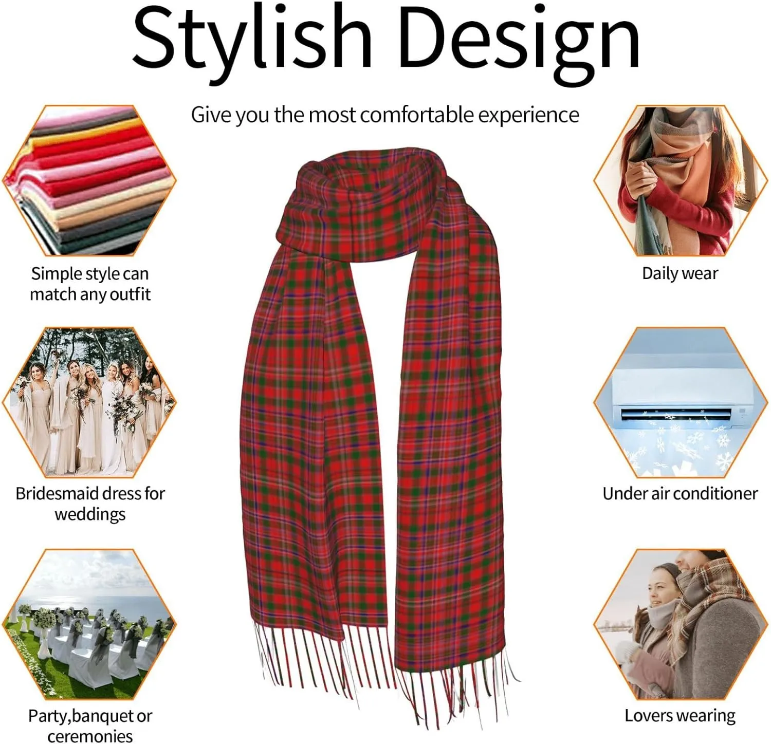 Clan Macdougall Tartan Imitation Cashmere Tassel Scarf Winter Scarf Autumn Softest Classic Warm