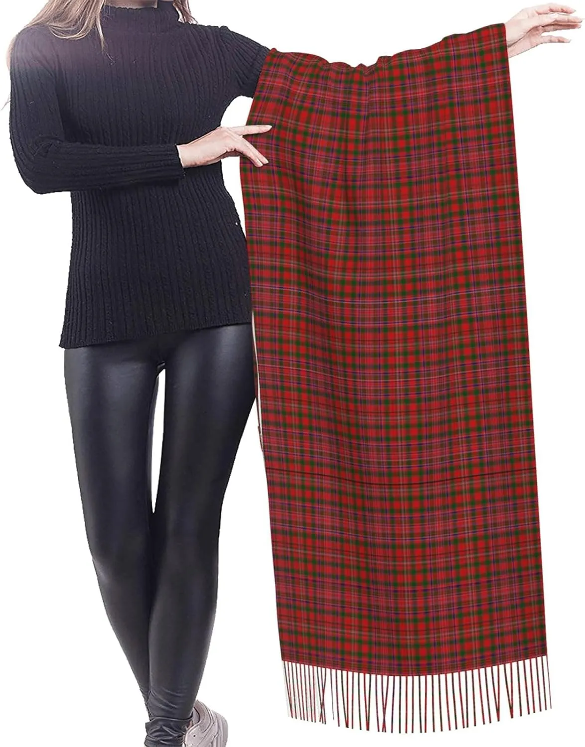 Clan Macdougall Tartan Imitation Cashmere Tassel Scarf Winter Scarf Autumn Softest Classic Warm