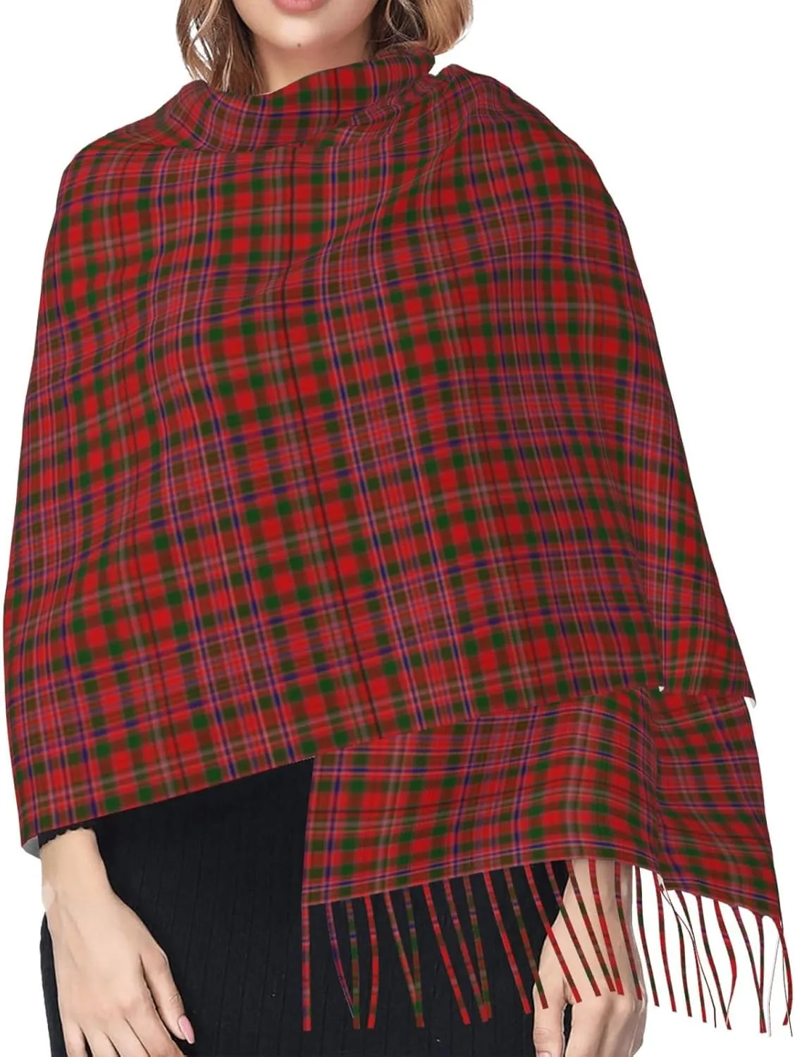 Clan Macdougall Tartan Imitation Cashmere Tassel Scarf Winter Scarf Autumn Softest Classic Warm