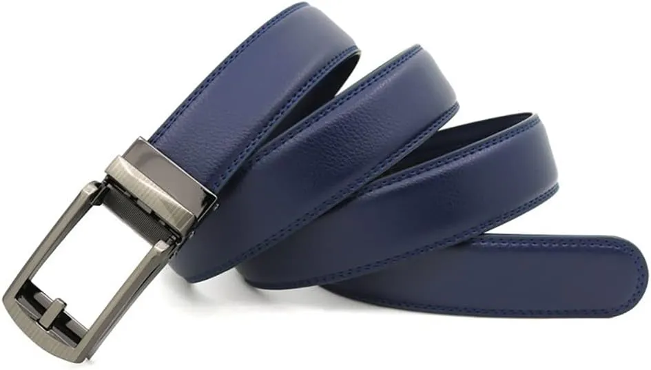 Comfort Click Belts for Men,Business Casual Belt with Automatic Buckle,Genuine Leather Dress Belts for Office