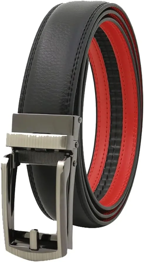 Comfort Click Belts for Men,Business Casual Belt with Automatic Buckle,Genuine Leather Dress Belts for Office