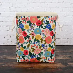 Cream Floral Drawstring Project Bag in Rifle Paper Co's Vintage Garden