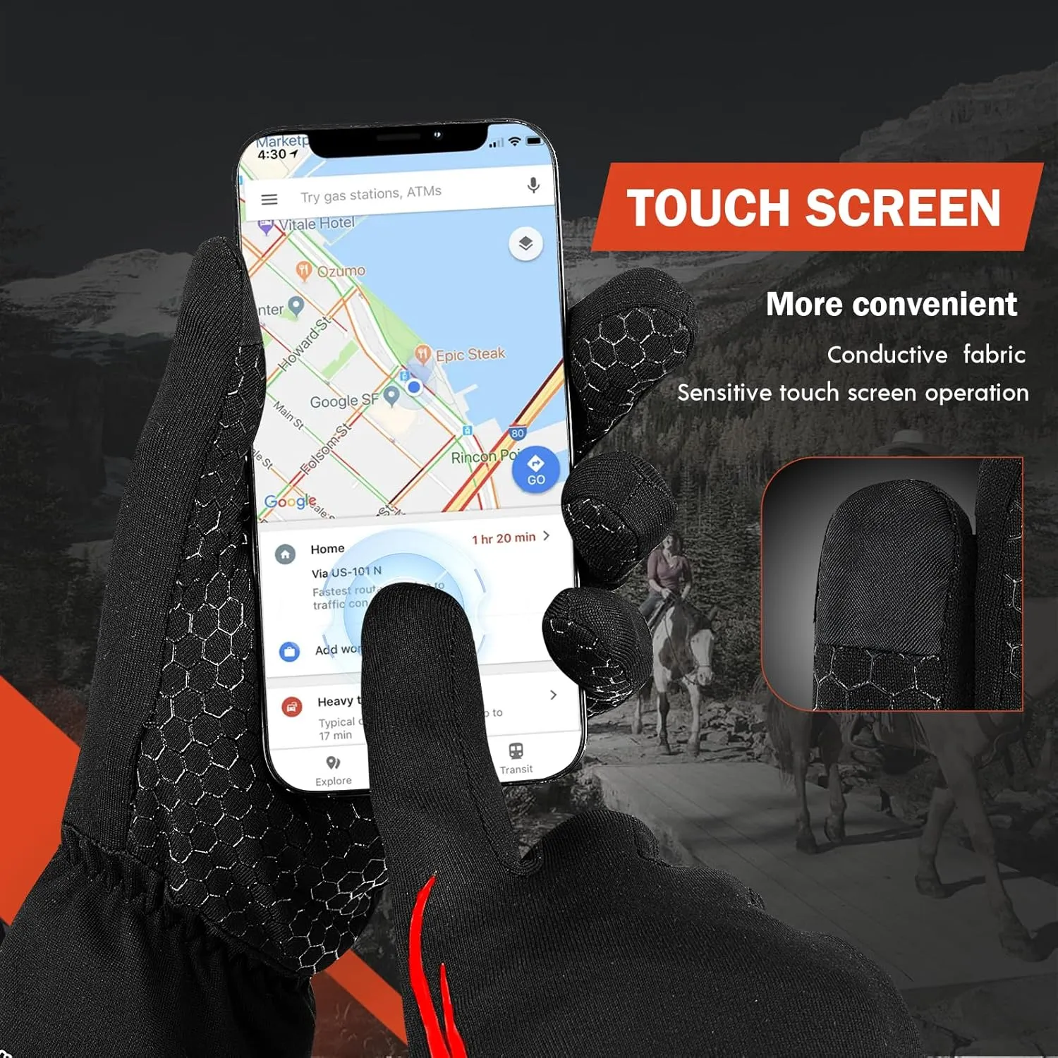 Dr.Warm Heated Glove Liners, Heated Gloves for Women Men, 7.4V Rechargeable Battery Thin Heated Work Gloves with Touchscreen for Winter Fishing Hiking Cycling Hunting