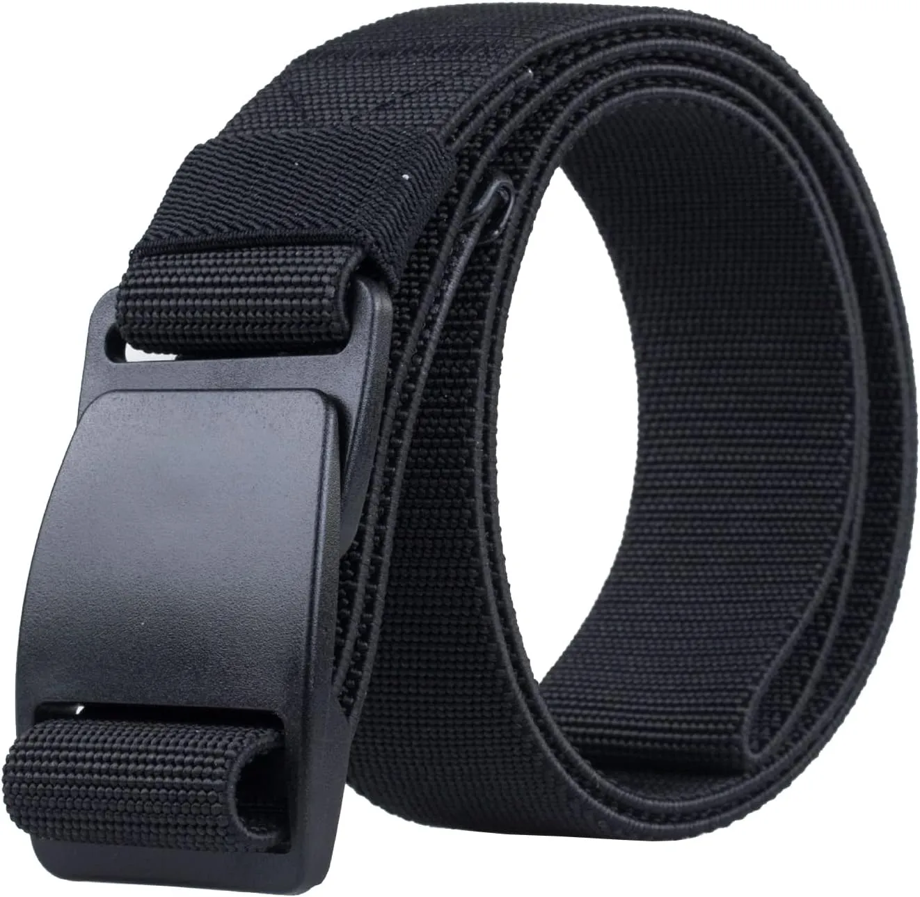 Elastic Belts for Men Quick Release Non Metal Plastic Buckle Comfortable Stretch Webbing Golf Belt 1.5" Wide