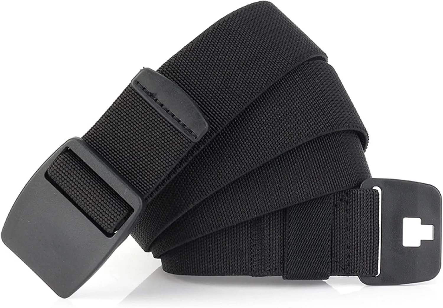 Elastic Belts for Men Quick Release Non Metal Plastic Buckle Comfortable Stretch Webbing Golf Belt 1.5" Wide
