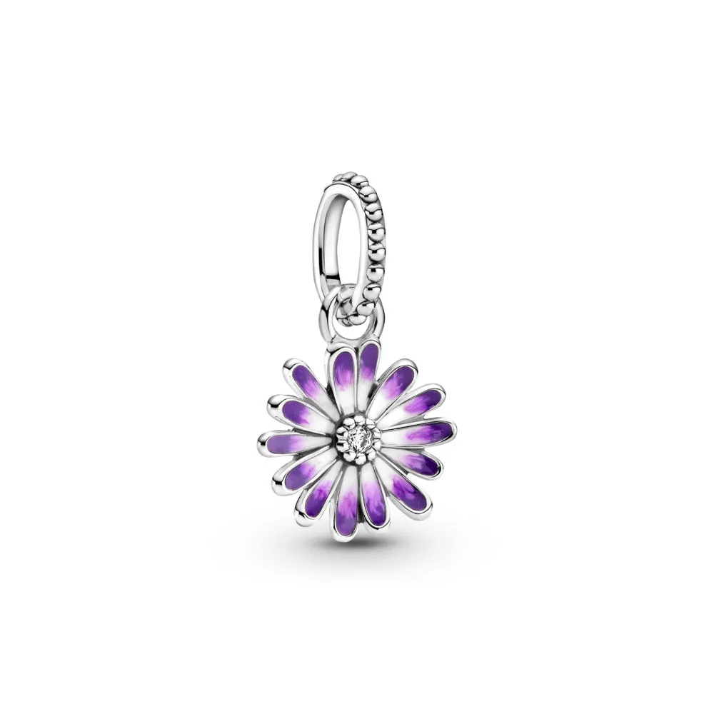 FINAL SALE Pandora Purple Daisy Dangle Charm