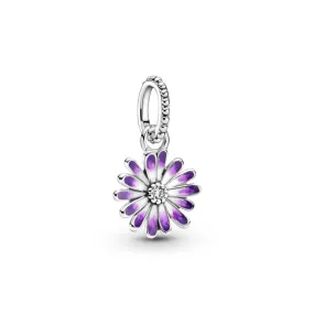 FINAL SALE Pandora Purple Daisy Dangle Charm