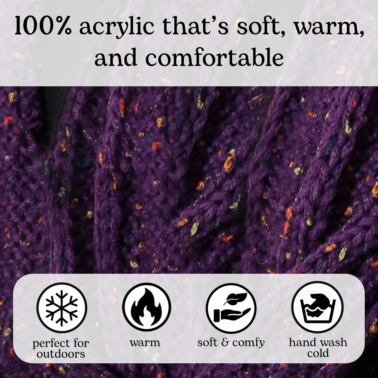 Funky Junque Cozy Ribbed Cable Knit Infinity Scarf Wrap - Mother's Day Gift - for Women