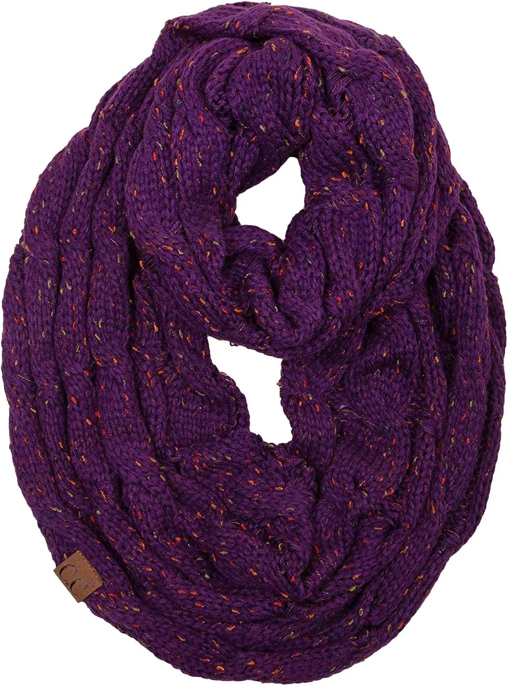Funky Junque Cozy Ribbed Cable Knit Infinity Scarf Wrap - Mother's Day Gift - for Women