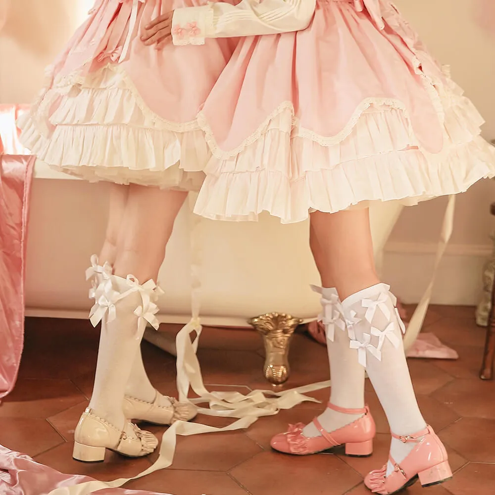 Harajuku Bows Mid Calf Socks