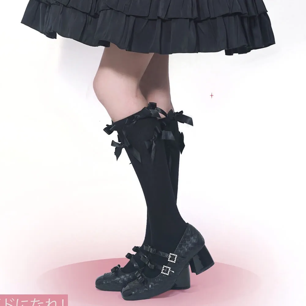 Harajuku Bows Mid Calf Socks