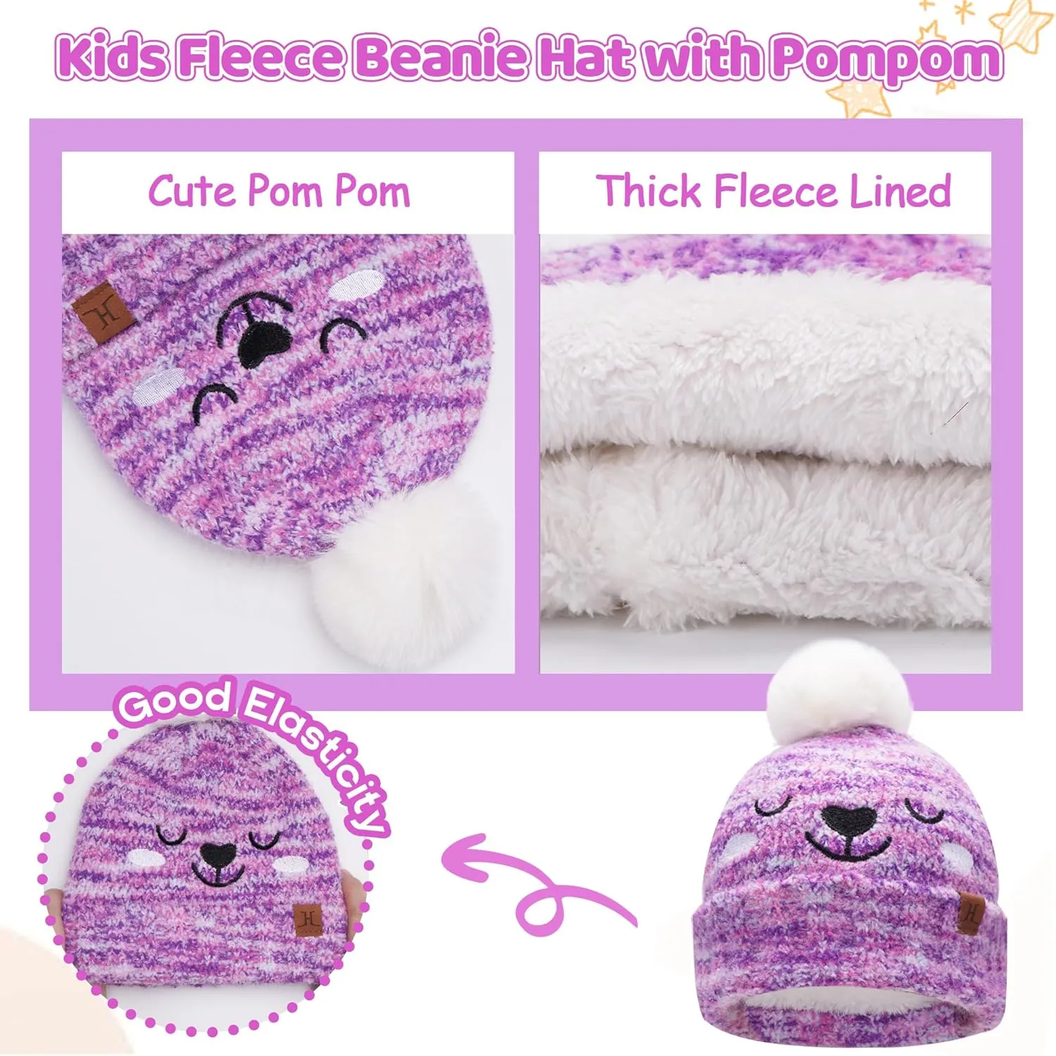 Kids Toddlers Winter Beanie Hats Gloves Neck Scarf Warm Knit Set Gifts for 0 6 12 Months 1 2 3 4-8 Year Old Baby Boys Girls
