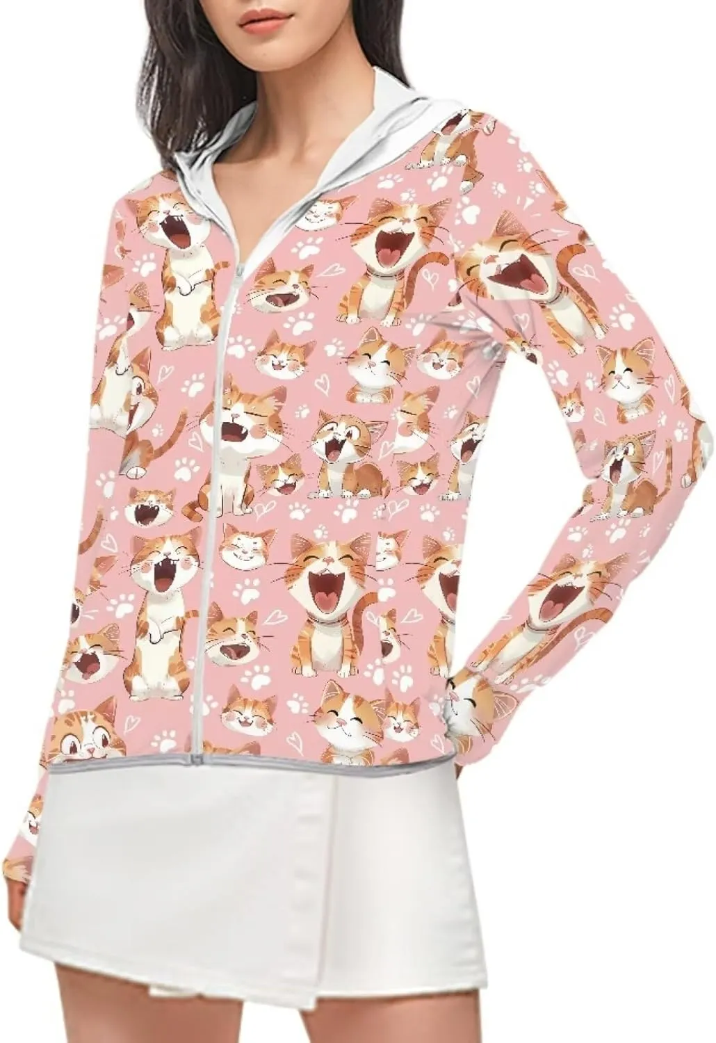 Long Sleeve Womens Sun-Proof Jacket Lightweight Cooling Sunscreen Shirt