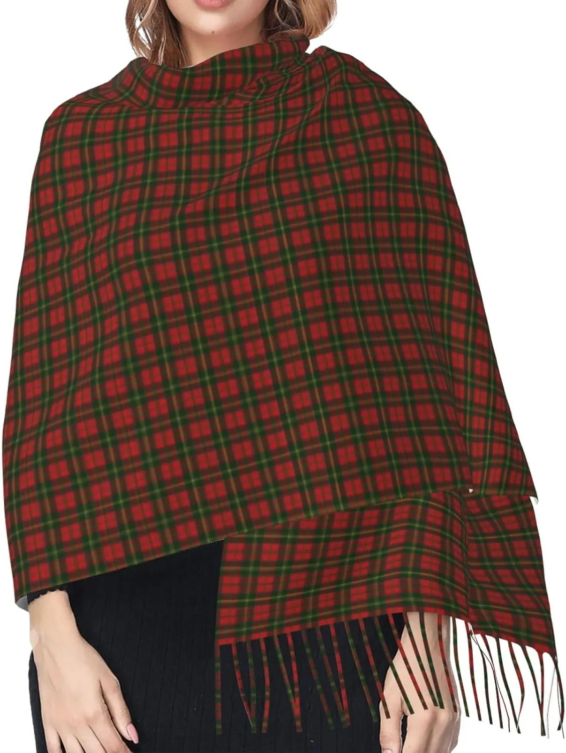 Macgregor Ancient Scottish Tartan Imitation Cashmere Tassel Scarf Winter Scarf Autumn Softest Classic Warm
