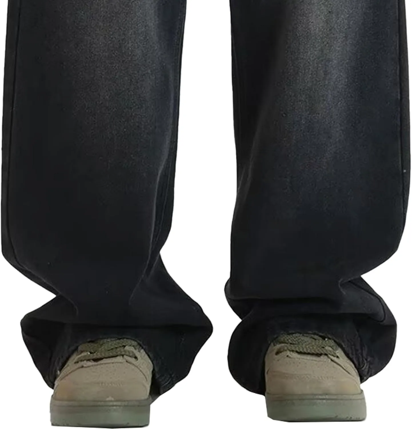 Men's Straight Leg Jeans Distressed Patchwork Denim Pants Stretchy Comfortable Fit