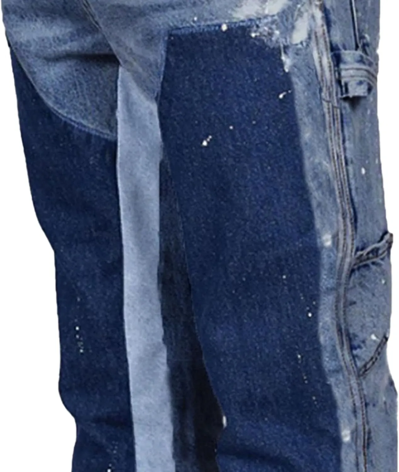 Men's Straight Leg Jeans Distressed Patchwork Denim Pants Stretchy Comfortable Fit