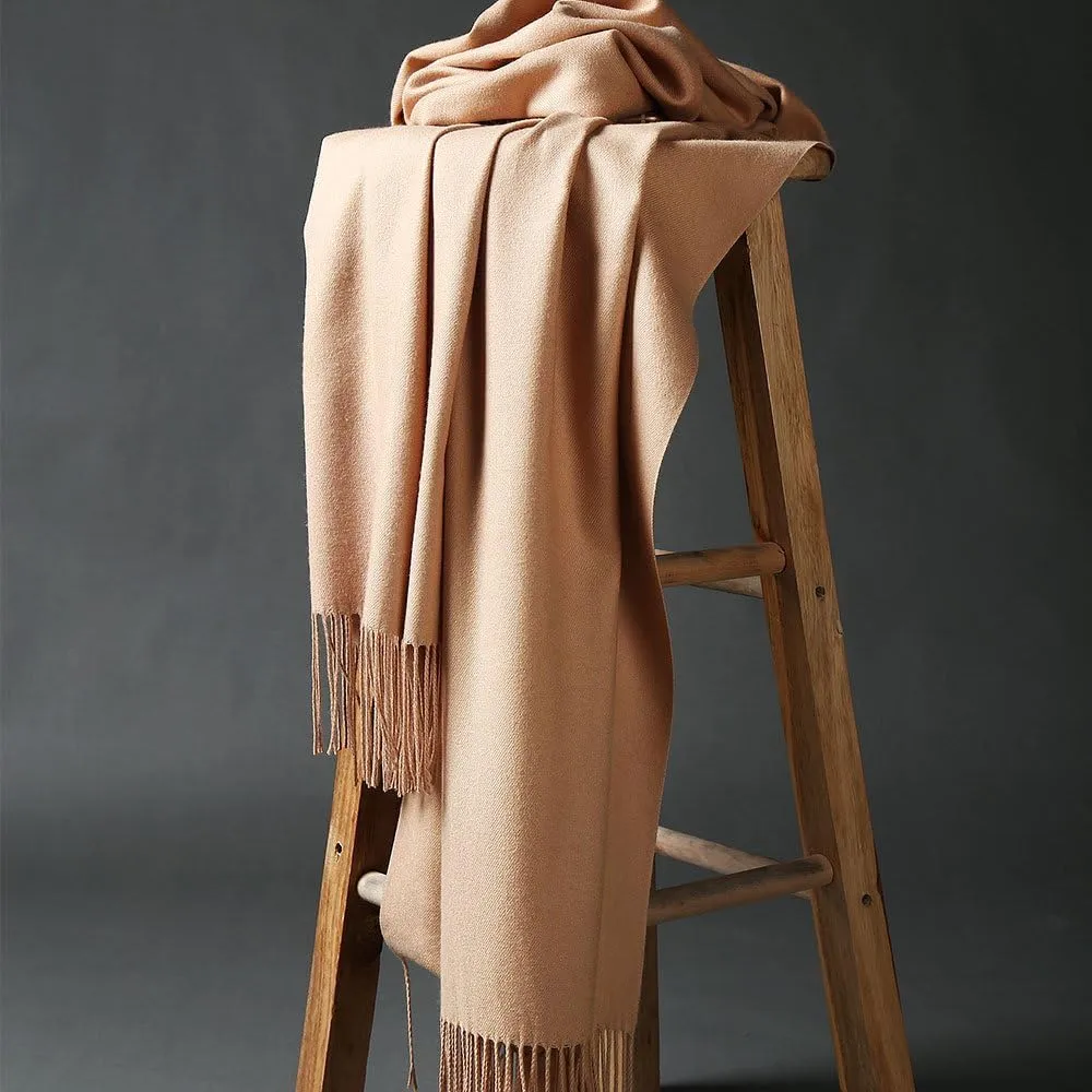 OHAYOMI Womens Pashmina Shawl Wrap Soft Warm Scarf Solid Color Pashmina