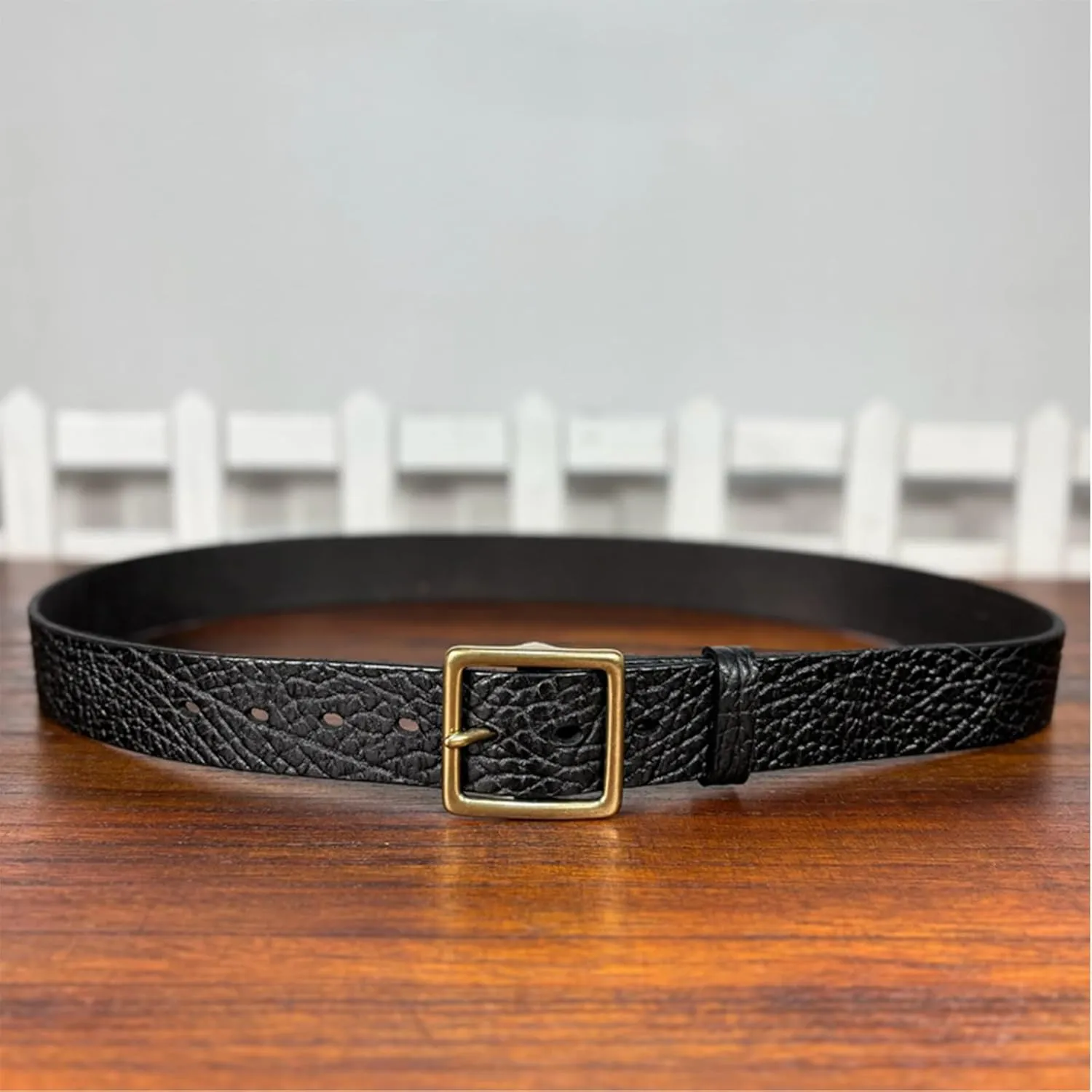 Pattern Embossed Mens Adjustable Belt, Western Genuine Leather Dress Belts for Men with Metal Buckle for Pants Jeans,Black,110CM/43.3''