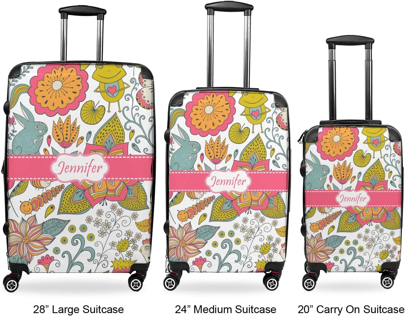 Personalized Wild Garden Suitcase - 20" Carry On