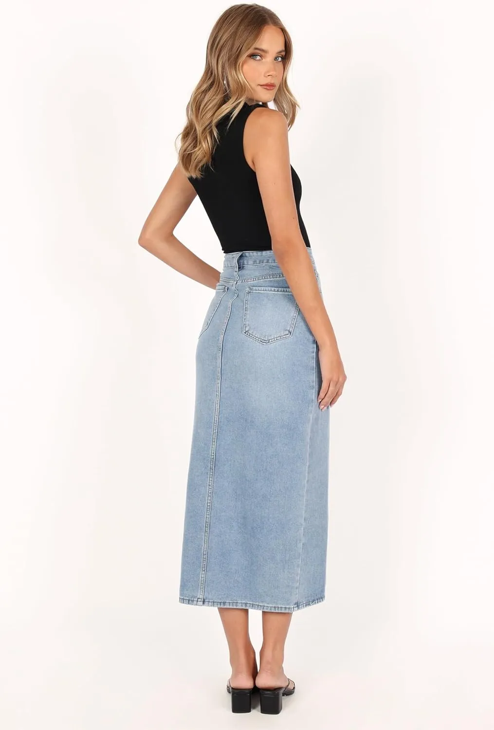 Petal & Pup Women's Dana Denim Midi Skirt