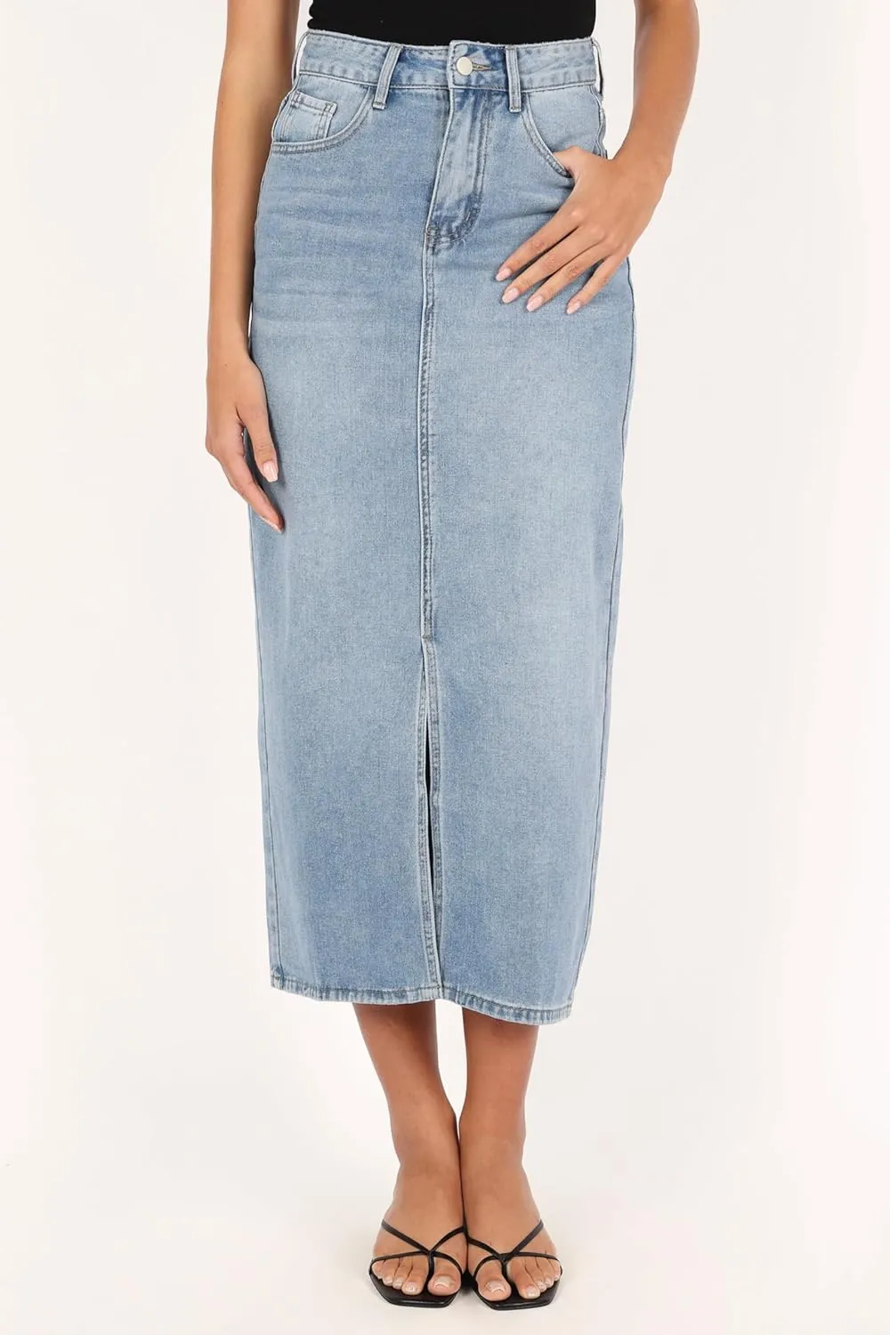 Petal & Pup Women's Dana Denim Midi Skirt
