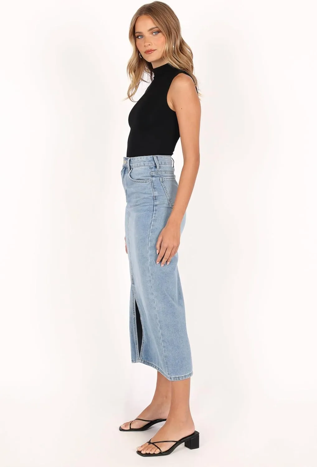 Petal & Pup Women's Dana Denim Midi Skirt