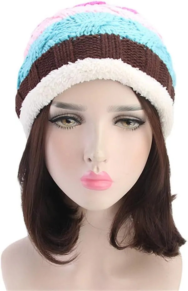 Qianmome Beanie Knitted Winter Pompom Pom Pom Handmade Beanie Casual Cap Skullies Bonnet