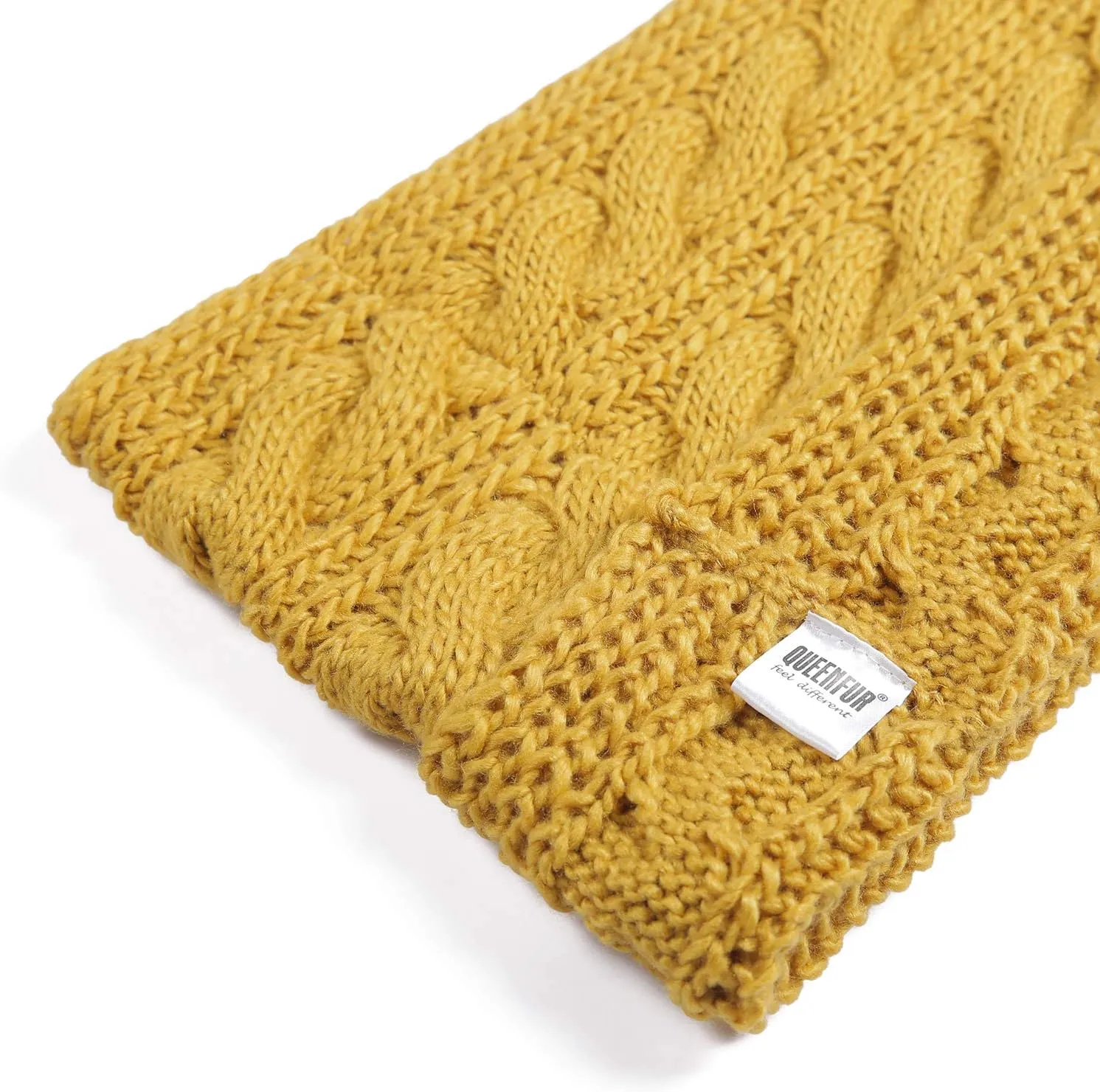 QUEENFUR Winter Women Thick Cable Knit Ribbed Infinity Circle Loop Scarf