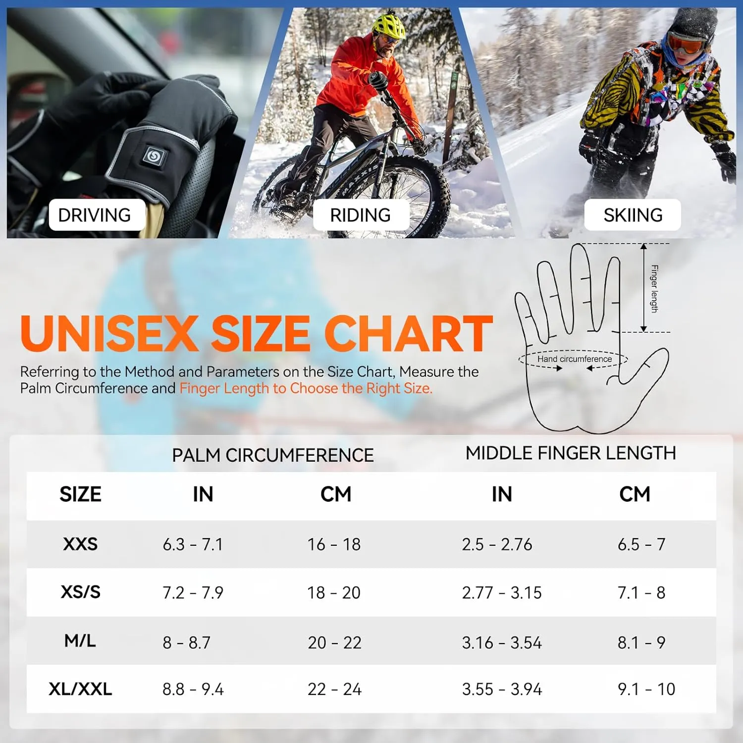 Savior Heated Glove Liners,Electric Heated Thin Gloves,Rechargeable,Suitable for Winter Driving,Typing,Running,etc.
