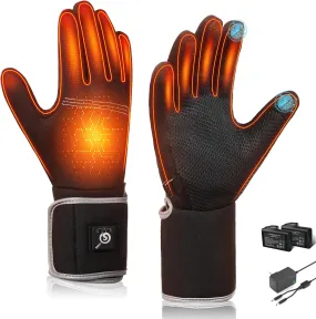 Savior Heated Glove Liners,Electric Heated Thin Gloves,Rechargeable,Suitable for Winter Driving,Typing,Running,etc.