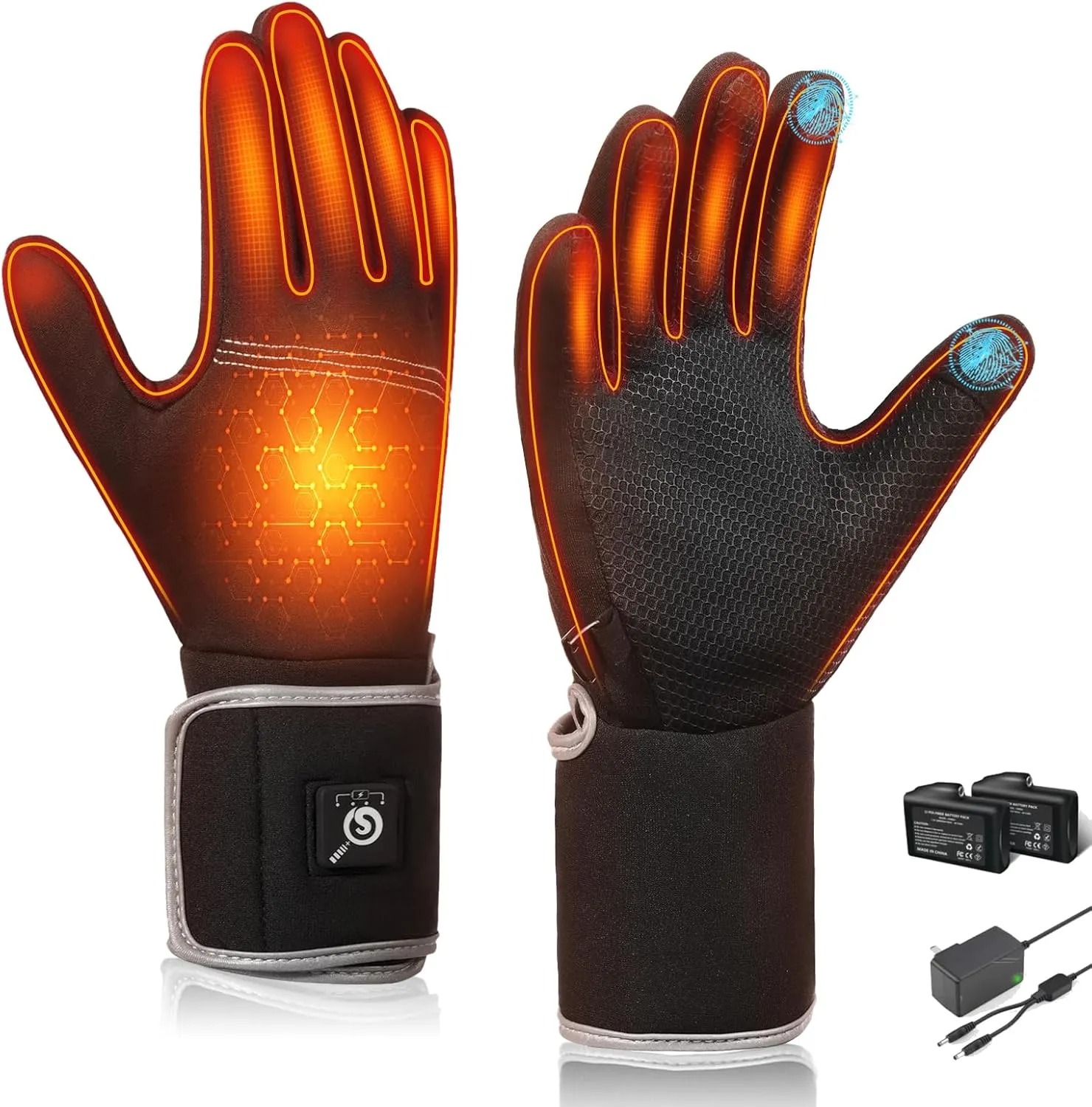 Savior Heated Glove Liners,Electric Heated Thin Gloves,Rechargeable,Suitable for Winter Driving,Typing,Running,etc.