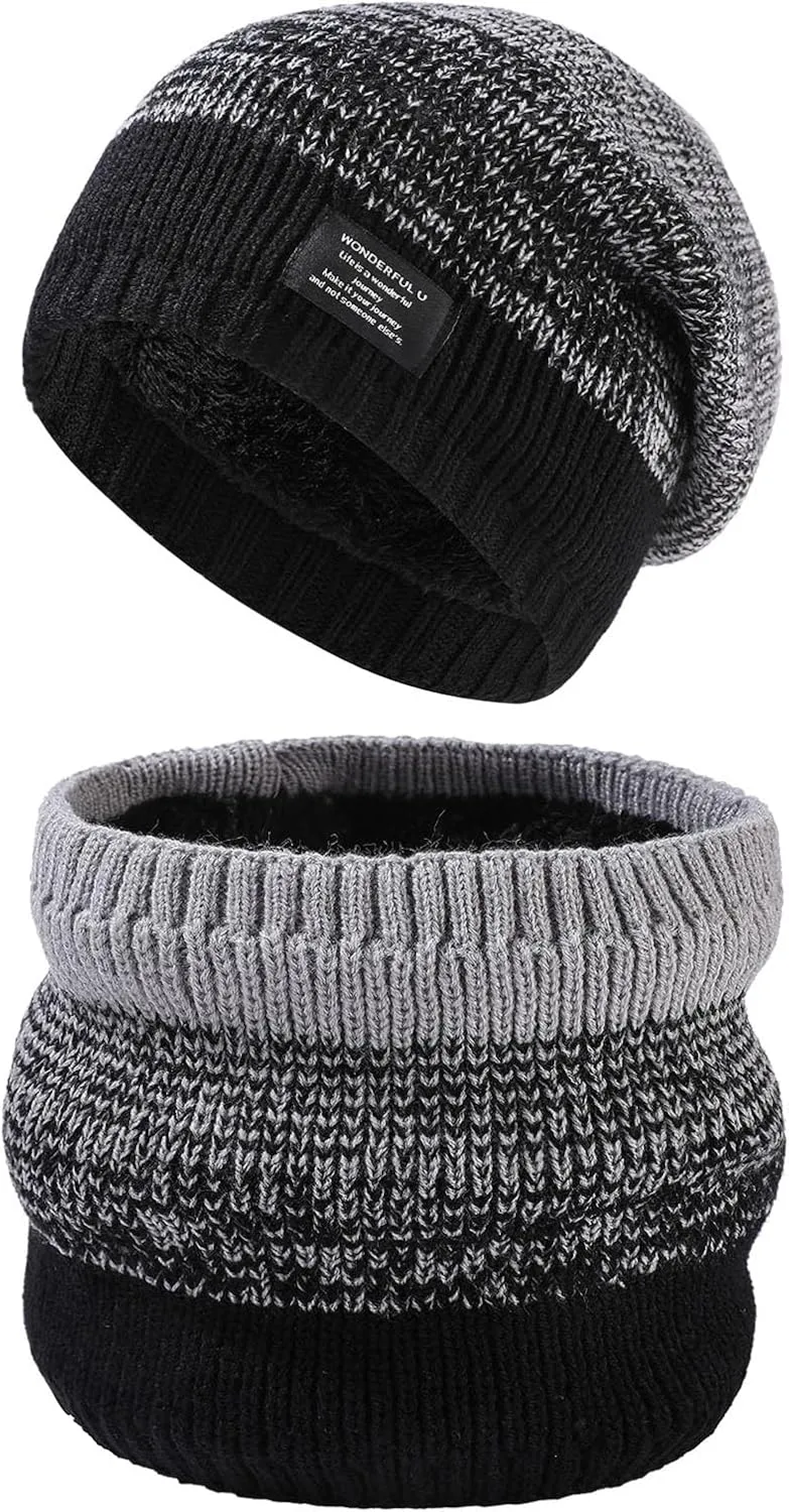 Scarf Gloves Earmuff Set Women Knitted Hat Warm Neck Cover Two Piece Set Scarf Gloves Set Women