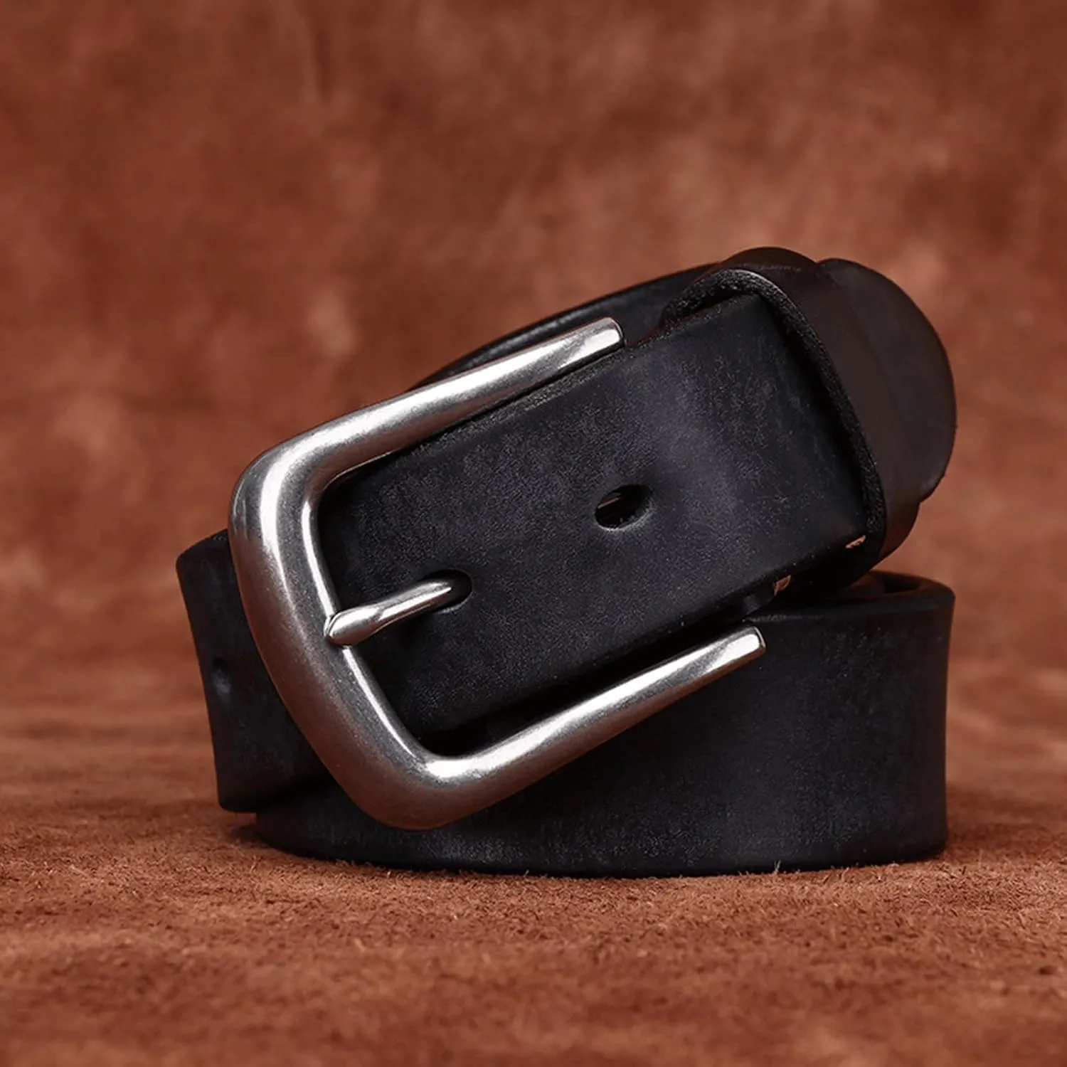 Sress Belts Leather Belt Men Genuine Leather Strap Luxury Pin Buckle Casual Belt 110/115/120/125/130cm Casual Belts