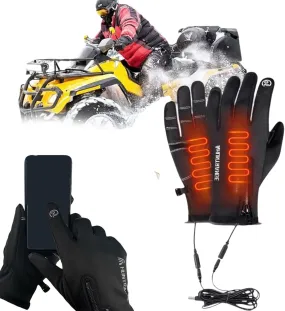USB Heated Gloves for Men and Women,Touch Screen Thermal Hand Warming Windproof Gloves,Winter Warm Glove Liners, Thin Gloves Riding Ski Snowboarding Hiking Cycling Hand Warmers with 4.92 Cable