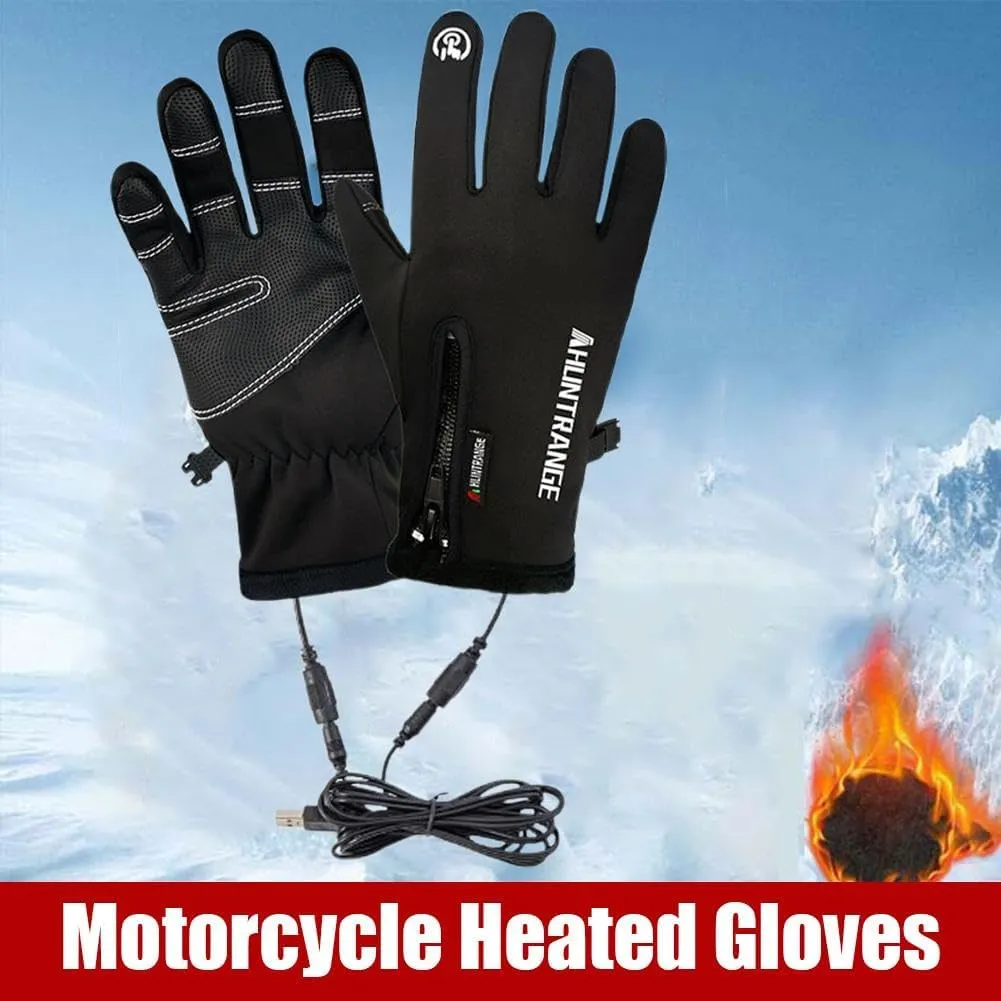 USB Heated Gloves for Men and Women,Touch Screen Thermal Hand Warming Windproof Gloves,Winter Warm Glove Liners, Thin Gloves Riding Ski Snowboarding Hiking Cycling Hand Warmers with 4.92 Cable